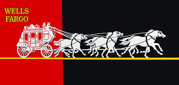 Wells Fargo Stagecoach with Text and glow