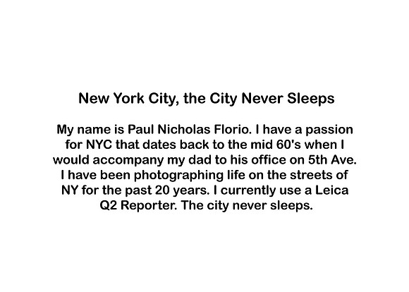 Paul Florio - the City the Never Sleeps