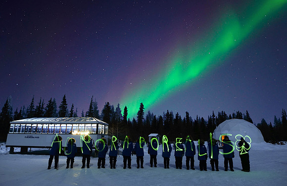 Aurora with foreground