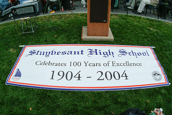 Banner at Rockefeller Park