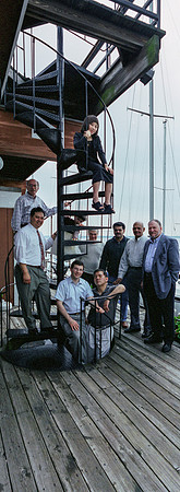 Spiral Staircase with People